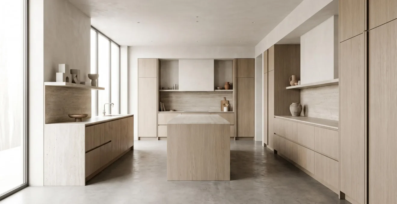 Cocina moderna y luminosa diseñada para optimizar los desplazamientos diarios